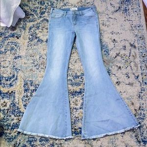 Free People light wash flare jeans